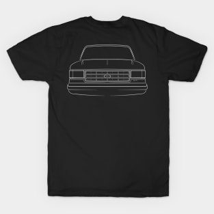 front/profile - 1987 Ford f-150 Supercab 4x4 - stencil, white T-Shirt